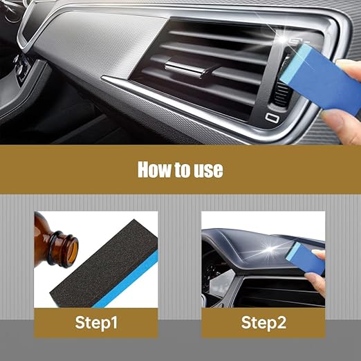 Crystal Coating for Car, 2026 New Plastic Parts Crystals Coating, Upgrade Plastics Parts Crystal Coating Plastic Restorer with Spong, Coatings Agent for Automotive Plastics (1Set)