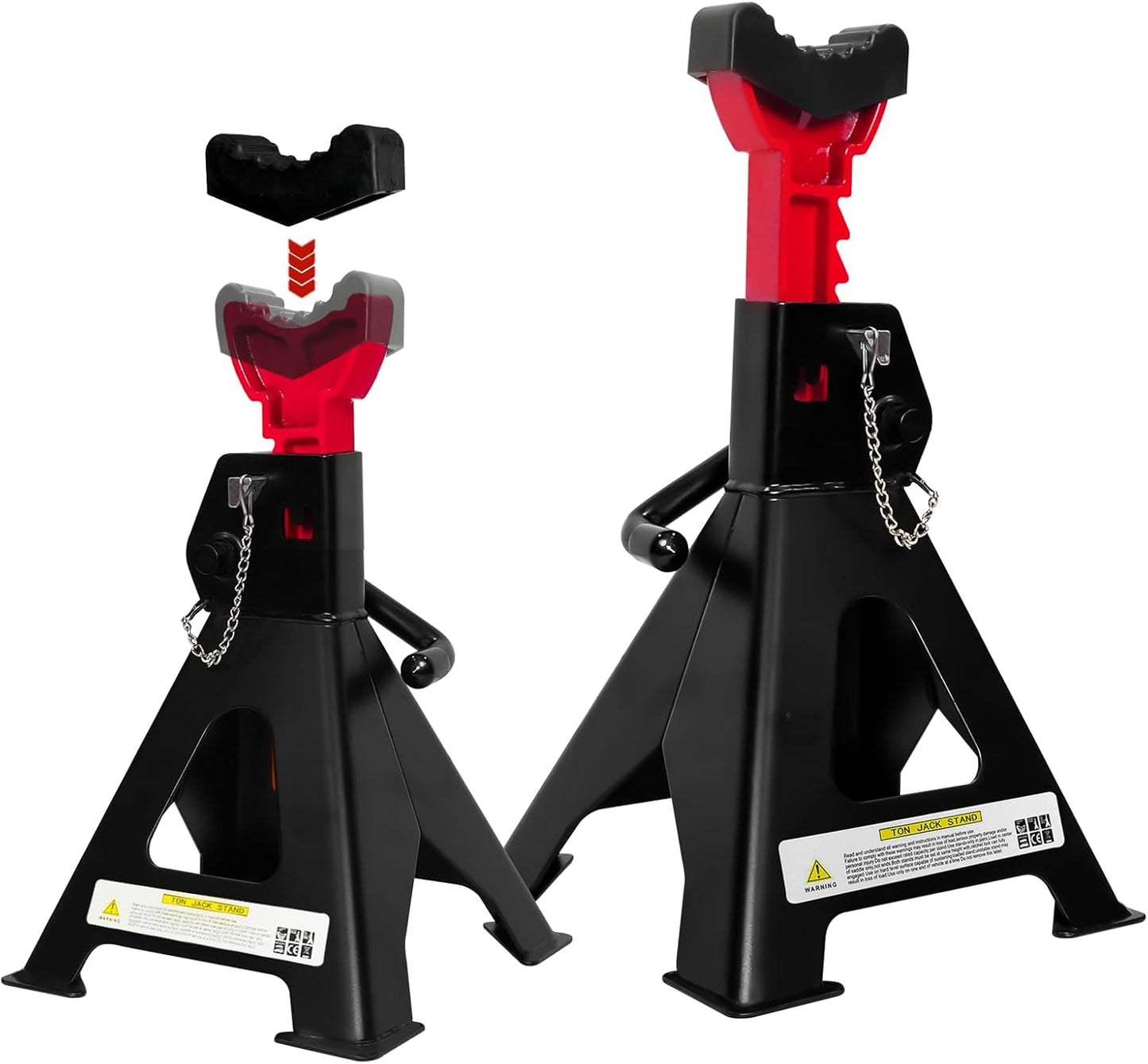6 Ton Jack Stands, 15.6"-23.4" Adjustable with Double Pin Locking,Heavy Duty Jack Stands with Extra Rubber Pads,Car Lifts for Home Garage,Lifting Various Vehicles,1 Pair Black