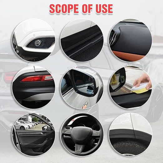 Plastics Parts Crystal Coating, 2025 New Leather Plastic Polishing Renovation Coating Agent, Car Trim Restorer with Sponge, Crystal Coating for Cars Interior or Exterior (4)