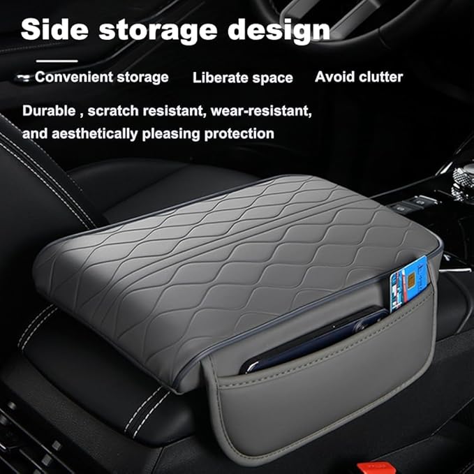1 Pack Car Center Console Cover Custom Fit for 2024 2025 Lexus GX550 550h, Leather Memory Foam Armrest Cushion Protector, Anti-Scratch Durable Armrest Pad,Black