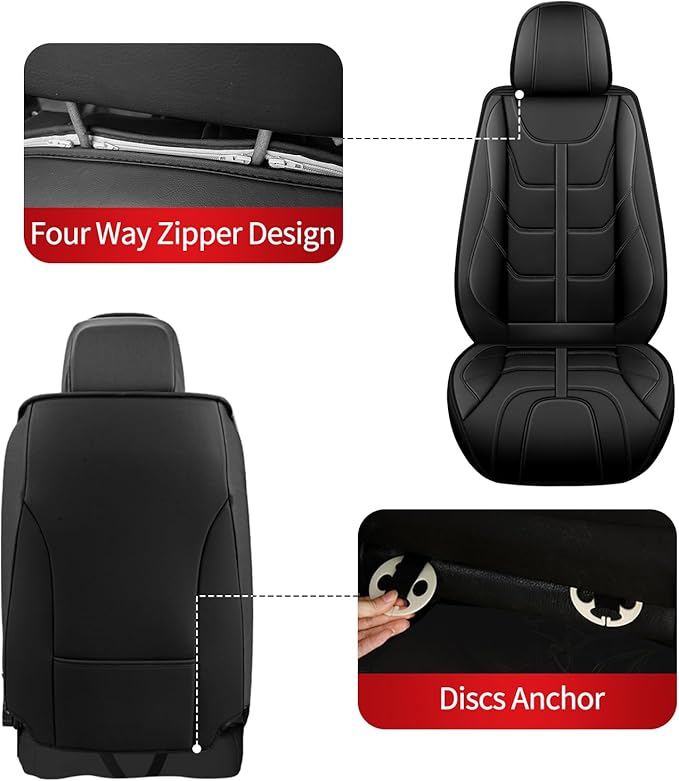 TTX LIGHTING Car Seat Covers fit for Lexus RX 350 2007-2026 Front Seat: Premium Leather Automotive Seat Cover with Airbag Compatible Waterproof (2 Seats, Black)