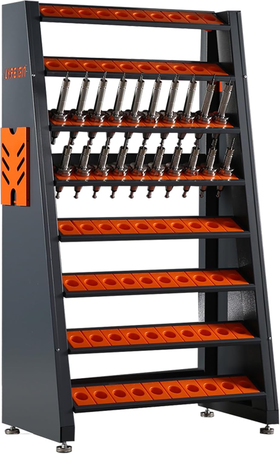 BT50 CNC Tool Rack, CAT50 8-Row Large Capacity CNC Tools Holder Cart, Mechanics CNC Tool Holder Station, CNC Tool Holder Keeper Suitable for All Capto Series