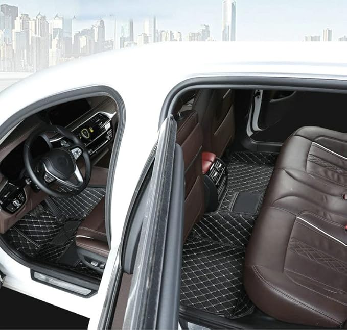 Car Floor Mats Automotive Floor Mats Vehicle Specific All Weather Protection Custom Compatible with Most of 98% Cars SUVs (Gray and Black)