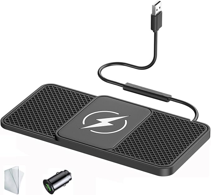 Wireless Car Charger for Ford Mustang 2000–2025, 15w Fast Phone Chargers Charging Pad Non-Slip Essential Electronic Devices for Long-Distance Travel,normal-30cm Cable USB Plug