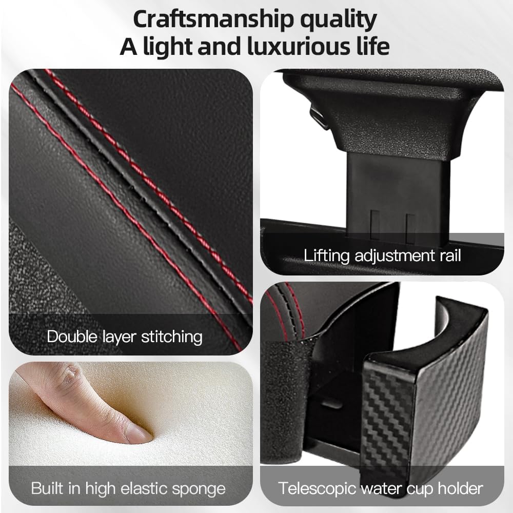 JEYODA Car Armrest Box with Cup Holder Car Central Liftable Armres Storage Organizer Box Arm Rest，Car Seat Gap Filler Organizer 1PC (Black)