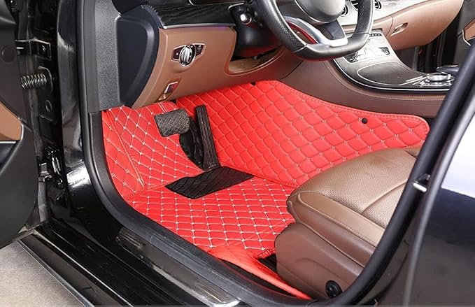Custome Car Mats Accessories All Weather Floor mats Compatible with Automotive Floor Mats Passenger car mats (All Black Yellow)