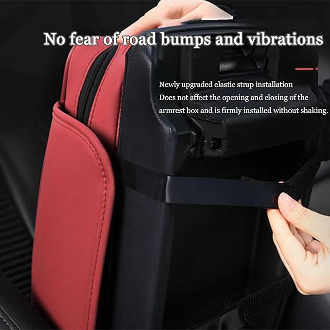 Car Center Console Cover for Toyota Highlander 3.Generation 2013-2020, Leather Car Arm Rest Cover, Car Armrest Cushion with 2 Storage Bags Car Center Console Armrest Pad, G Yellow