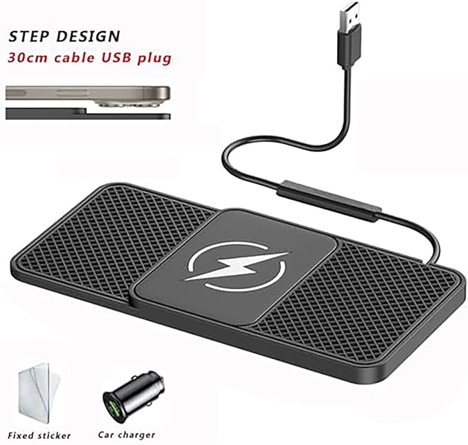 Wireless Car Charger Pad for Benz C 219 2004–2010,20W Fast Wireless Phone Charger Cell Phone Cordless Charging mat,Non-Slip Phone Charging,30cm Cable USB