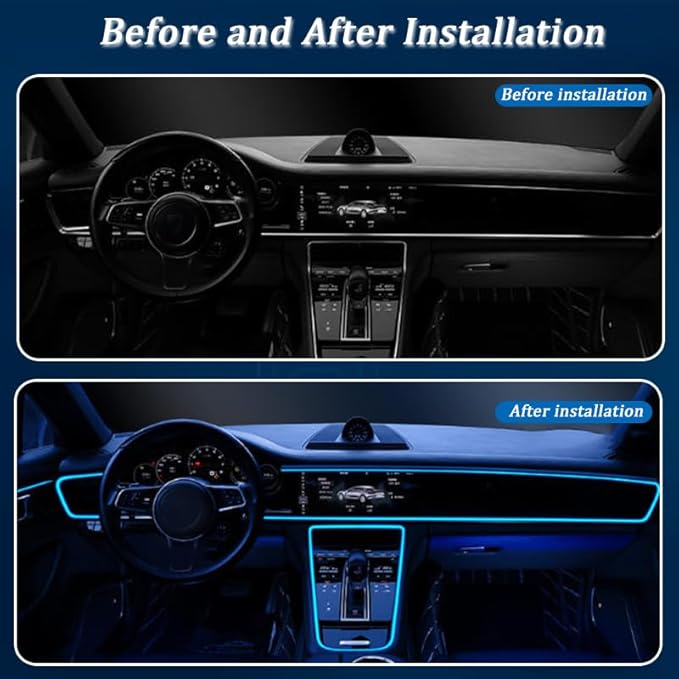 Car LED Strip Light for Volvo XC70 2010–2016, 6 in 1 Car Ambient Lighting Kits, Interior Interior Light Sync to Music, Auto Decorations Interior Accessories, 8M