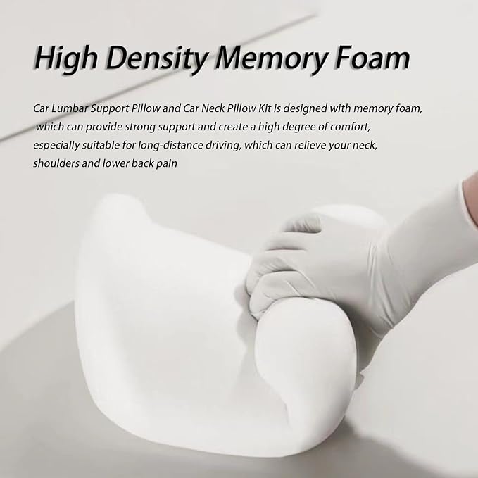 Car Lumbar Support Pillow and Car Neck Pillow Kit for Chevrolet Captiva 2018-2021 2022 2023 2024 2025 2026, Car Seat Neck Back Rest Pillows, Ergonomic Car Seat Headrest & Lumbar Cushion