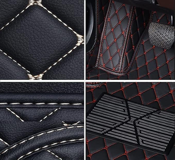 Car Floor Mats for 99% Cars, Trucks and SUVs Full Coverage Pads Protection Non-Slip Leather Floor Liners (Purple)