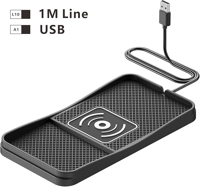 Car Wireless Charger Pad for Ford E150 Econoline 2000-2006, Fast Car Wireless Charging Pad for Car Center Console, Non Slip Charging Mat,1M-USB