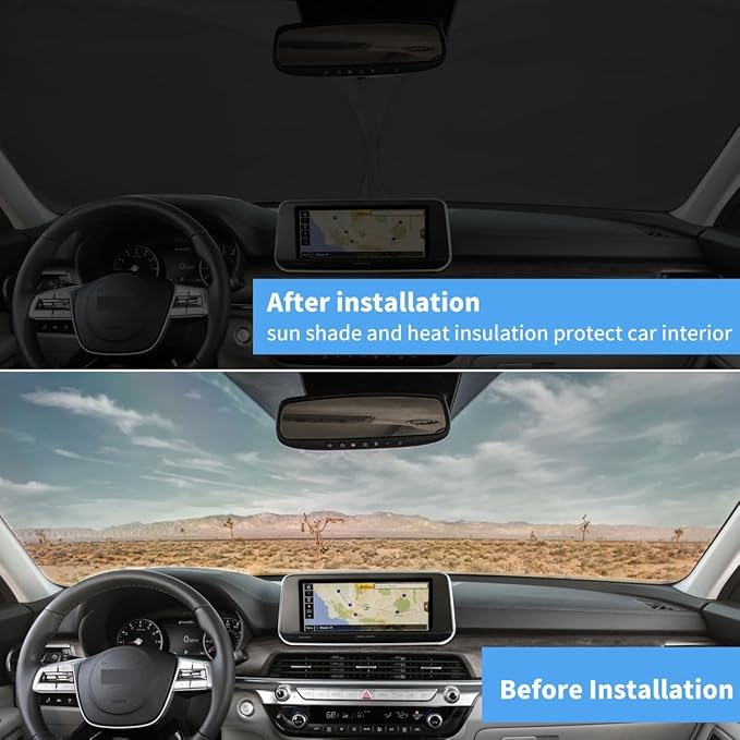 Windshield Sun Shade for 2022 2023 2024 2025 2026 Nissan Pathfinder, Foldable Front Window Sunshade, Sun Visor Block Out UV Rays & Heat, Keep Car Cool