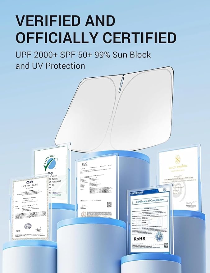Proadsy Windshield Sun Shade for Kicks 2025-2026 Foldable Front Sunshade Protector Sun Visor Blocks UV Rays Keep Car Cooler Accessories