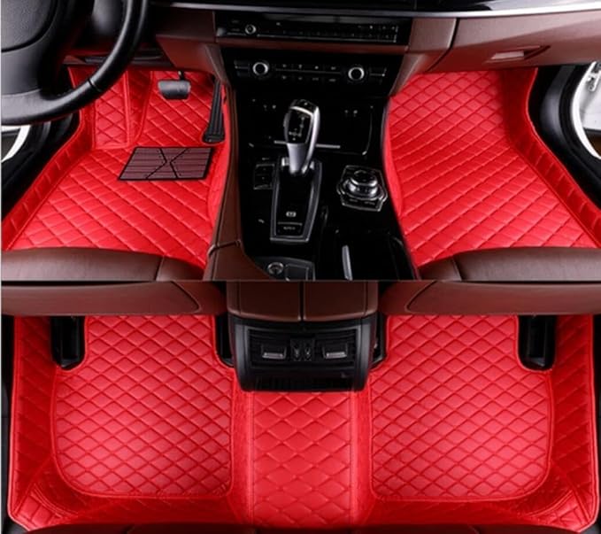 Custome Car Mats Accessories All Weather Floor mats Compatible with Automotive Floor Mats Passenger car mats (Wine red Black)