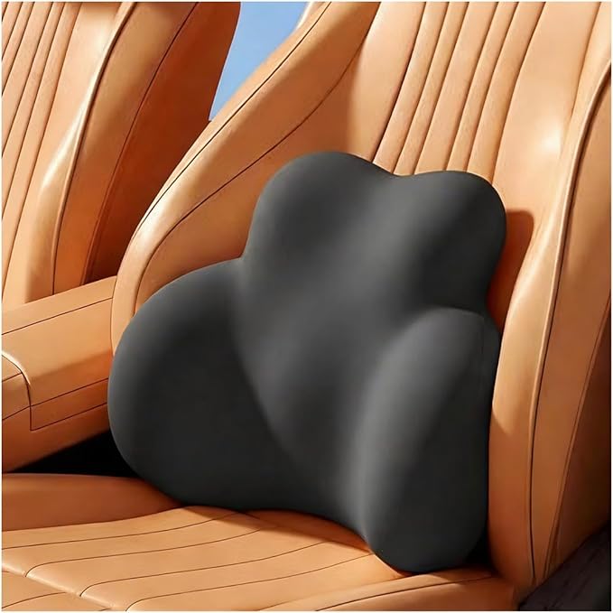 Car Lumbar Support Pillow for Audi Q3 2011-024 2025 2026 Memory Foam Back Support Cushion Breathable Car Seat Lumbar Pad Accessories,Dark Gray