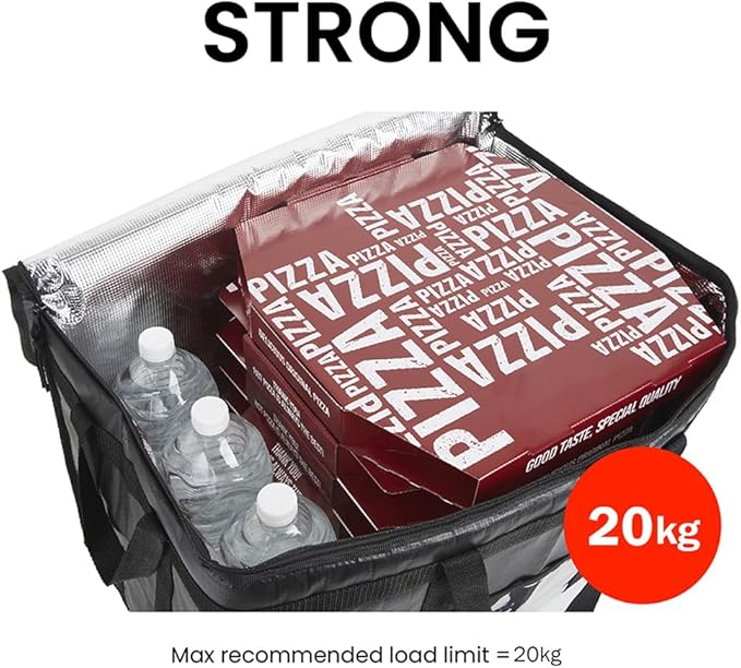 NZ home Insulated Bags for Food Delivery (3XL PRO) Grocery Shopping Cooler Bag, Pizza Delivery, Hot & Cold Catering Tote, Reusable, Foldable & Heavy Duty (Gray)