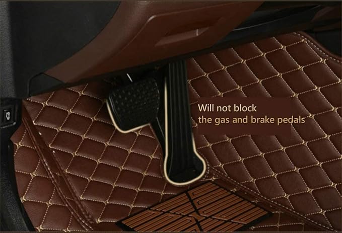 Custom Car Floor Mats for 96% Sedan SUV Sports Car Protection Full Coverage Pads Anti-Slip Leather Floor Lining All Weather Car Floor Mats (Black with Pink)