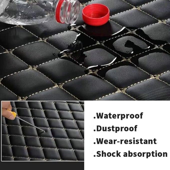 Custom Car Floor Mats Fit for 99% Sedan SUV Sports Car Full Coverage Pads Leather Floor Liners Mat Women Men (All Red)