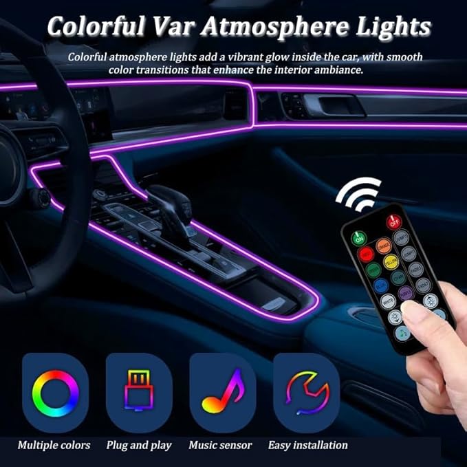 Car LED Strip Light for Alfa Romeo Alfetta 2010–1987, 6 in 1 Car Ambient Lighting Kits, Interior Interior Light Sync to Music, Auto Decorations Interior Accessories, 8M