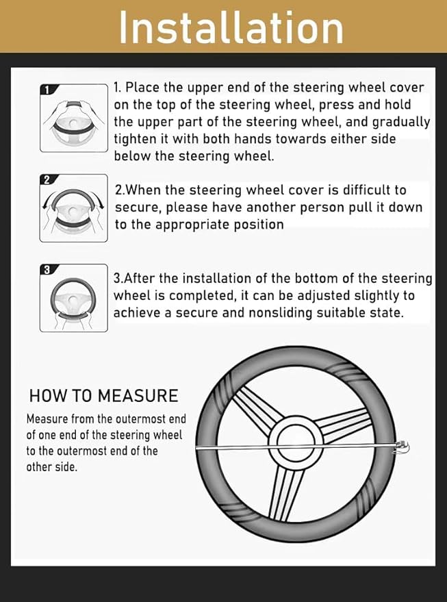 (15-19inch) Car Steering Wheel Cover Rubber Inner Ring All Car Universal Four Seasons Universal Thin Fiber Leather Anti-Slip 16 17 18 19 inch for Truck (17inch, Black)