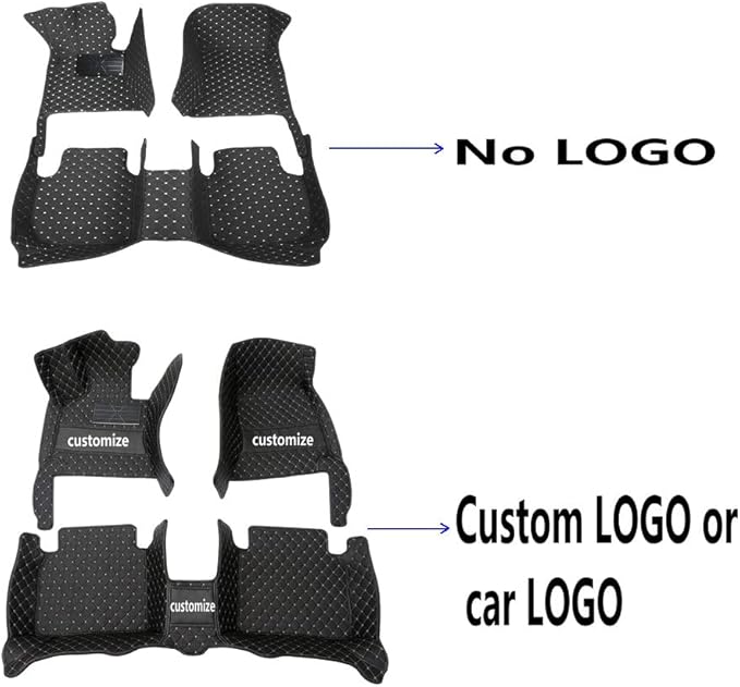 KaiLaiCarCustom Automotive Car Floor Mats for 99.99% Sedan SUV Sports Car Men Women Protection Full Coverage Pads Anti-Slip Leather Floor Lining (Black + Green bar, E- Diamond + Strip +Color Bars)