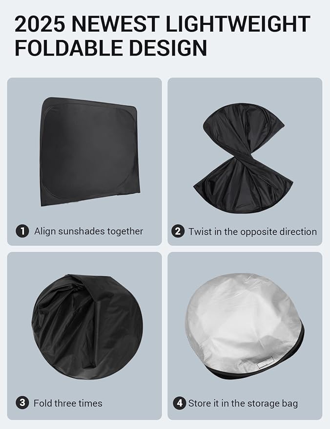 Proadsy 2026 Upgrade Front Windshield Sun Shade Foldable Sunshade Protector Custom Fit 2021-2024 Venza, LE, XLE, Limited, SUV Accessories