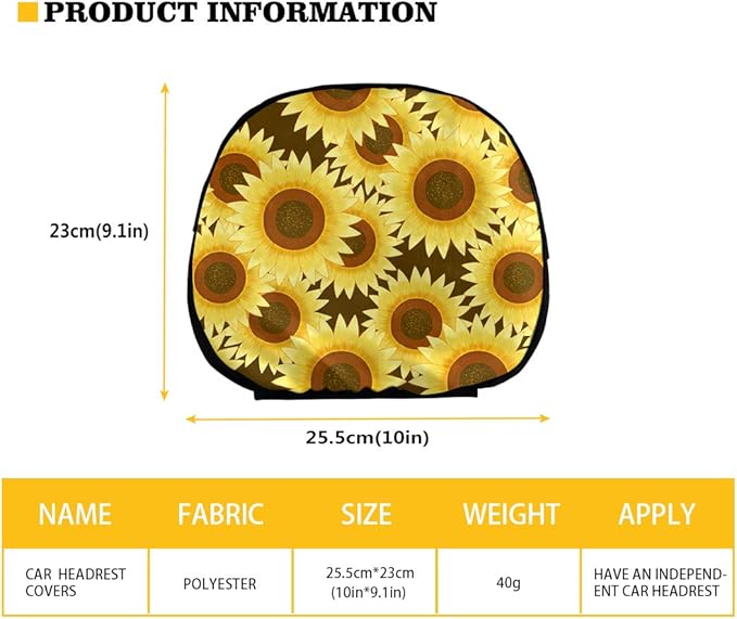 FKELYI Floral Hummingbird Car Seat Covers Full Set - Steering Wheel, Gear Shift, Handbrake, Headrest Covers & Cup Coasters