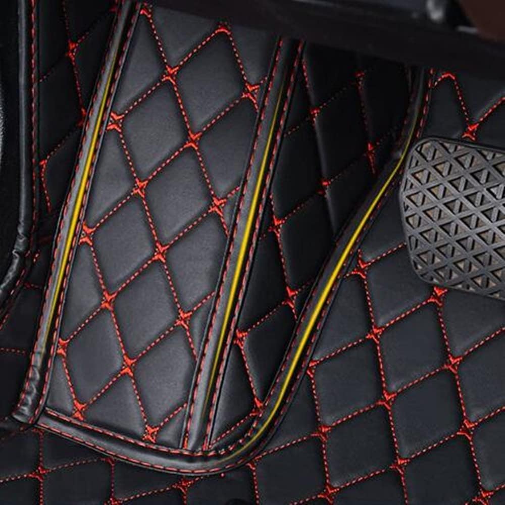 Custom All-Weather Protection Luxury Leather Floor Mats for Cars SUVs Trucks According Anti-Slip Leather Floor mats ﻿ (Black)