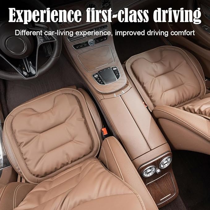 Skin-Friendly & Dirt-Repellent Leather Seat Cushions, 2026 Car Seat Cushion for Driving, 1.57" Thick Comfort Seat Protector, Universal Non-Slip Memory Foam Pad for Car (Orange, Backrest Cushion)
