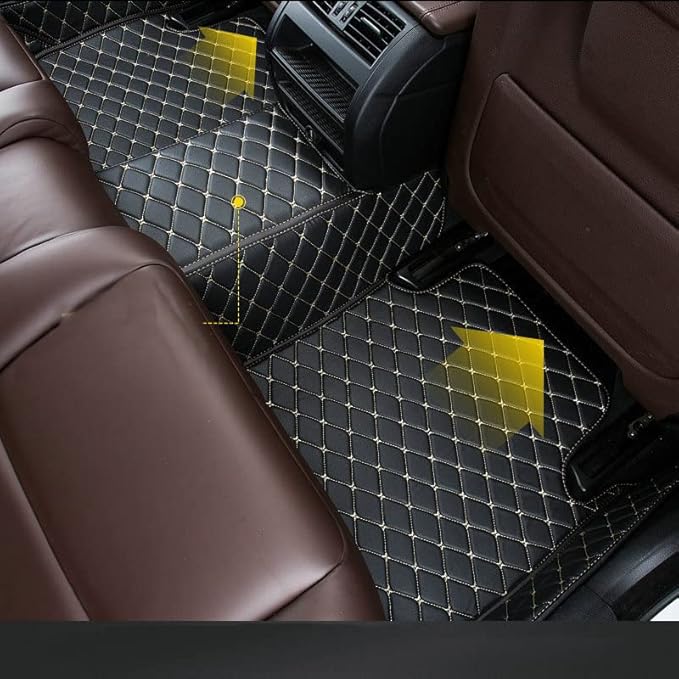 Car Floor Mats Automotive Floor Mats Vehicle Specific All Weather Protection Custom Compatible with Most of 98% Cars SUVs (Purple and Brown)