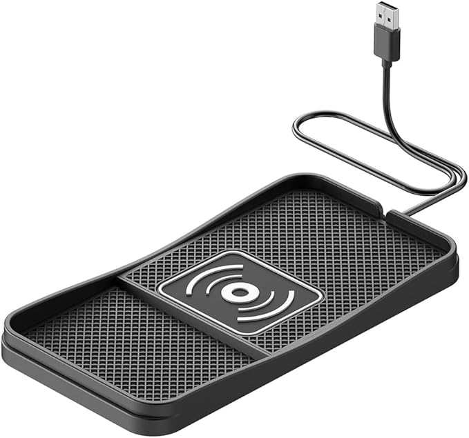 Car Wireless Charger Pad for GMC Terrain 2010-2026, Type-C/USB 20W Fast Wireless Car Charger Pad Non-Slip Cordless Charging Mat,B-30cm Cable USB Plug