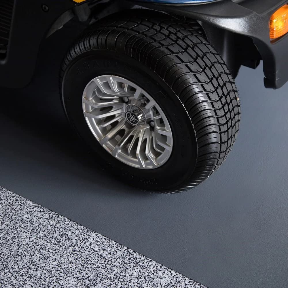 G-Floor Ceramic Texture Vinyl Garage Flooring Mat (7'6" x 17', Midnight Black) - Solid Polyvinyl Construction for Superior Garage Floor Protection