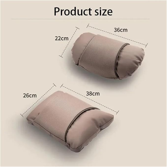 1/2PCS PU Leather Car Neck Pillow & Lumbar Support Cushion, Breathable Universal Seat Headrest Waist Pad, Soft Support Cushion for Daily Driving and Travel(F Style backrest)