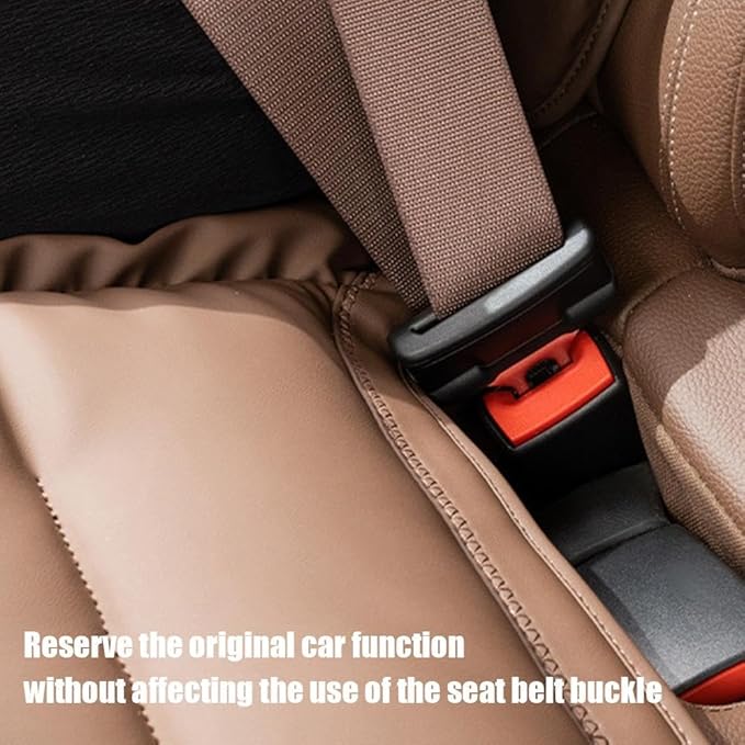 Skin-Friendly & Dirt-Repellent Leather Seat Cushions, 2026 Car Seat Cushion for Driving, 1.57" Thick Comfort Seat Protector, Universal Non-Slip Memory Foam Pad for Car (Black, Rear Seat Cushion)