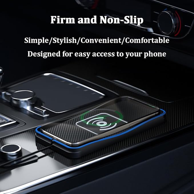 Wireless Car Charger Pad for GMC Terrain 2010-2026, Type-C/USB 20W Car Wireless Charger Non-Slip Phone Charging Pad Car Accessories,B 30cm Cable USB Plug