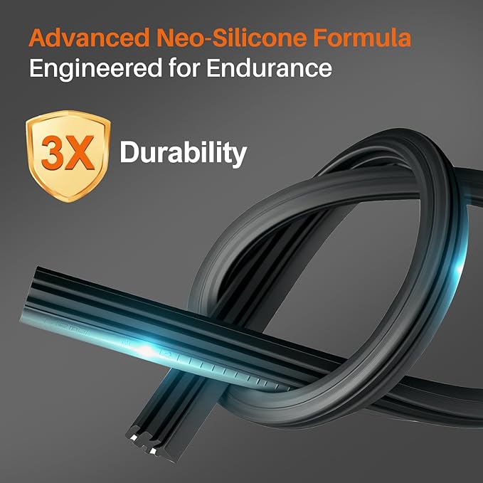 DOG TAIL Water Repellent Silicone Wiper Blades 17 inch (2 Pack) with Multiple Adapters and 2 Refills, Automotive Replacement Front Windshield Wiper Blades for My Car with Water Repellency DropClear