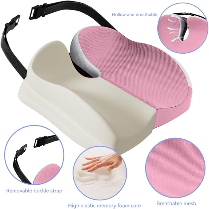 Seat Cushions for Office Chairs Wheelchair Cushion for Long Sitting Back Pain，Memory Foam Seat Car Computer Desk Chair Cushion，Coccyx Cushion for Tailbone Pain Relief Cushion Office Chair Butt Pillow