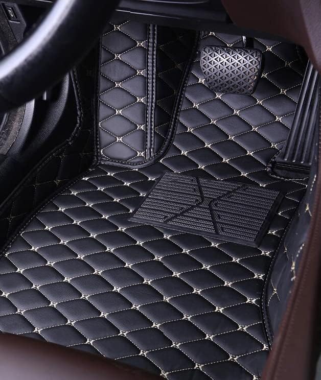Car Floor Mats for 99% Cars, Trucks and SUVs Full Coverage Pads Protection Non-Slip Leather Floor Liners (Wine Red)