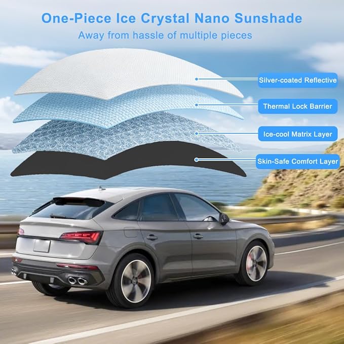 Car Sunroof Compatible with Volvo C40(Not for XC40) 2021-2023, Foldable Glass Roof Sunshade with Storage Bag, Sunshade Roof Heat Insulation Sun Protection Interior