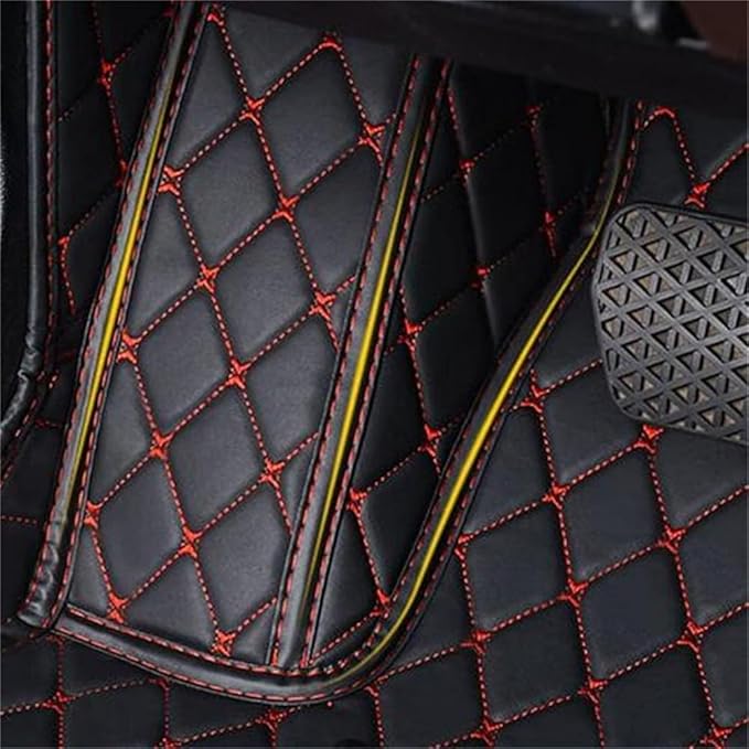 Custom Car Mats All Weather Fit Automotive Floor Mats PU Leather Protector Mat for Most Sedan, SUV, Truck Floor Mats(red)