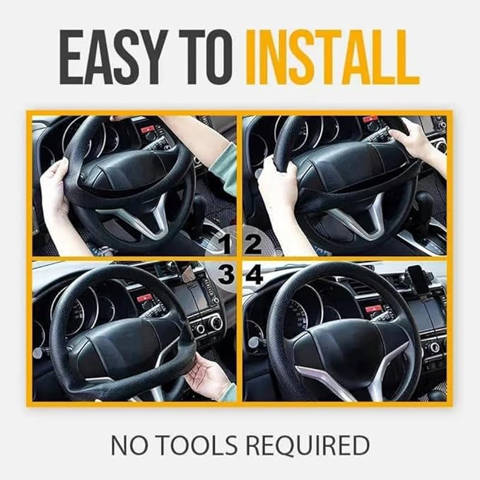 Silicone Steering Wheel Cover, Car Steering Wheel Cover, Anti-Slip Car Steering Wheel Protective Cover, Fit 12.6-16 Inch, for Car SUV Truck Van, for Women & Men (2Pcs-f)