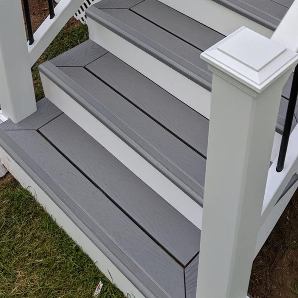 Rubber Bond Stair Edge Protector (Pack of 15) 36x2x1 inch Anti-Slip Stair Corner Trim Rubber Strips - Waterproof Self-Adhesive Staircases for Outdoor & Indoor Uses | Protect Kids & Pets - Grey