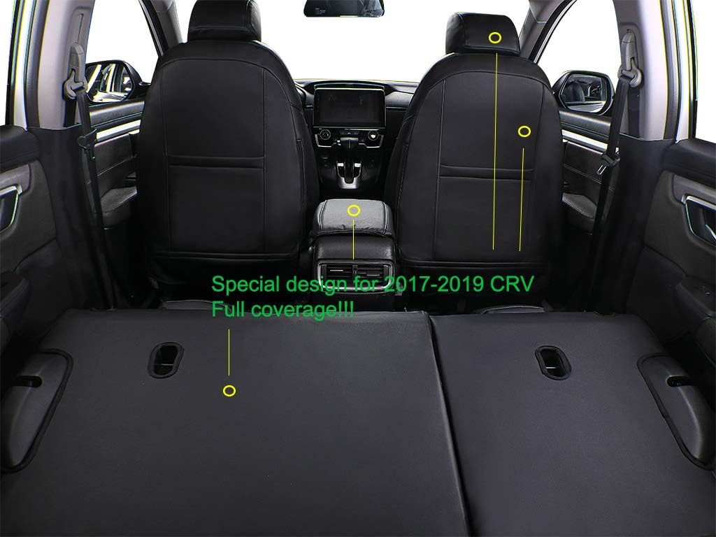 EKR Accord Car Seat Covers for Honda Accord EX-L,Touring,Sport,EX,Hybrid 2018 2019 2020 2021 2022(Rear Row 40/60 Split Backrest),Car Seat Protector,Waterproof Automotive Seat Covers,Leather(Black)