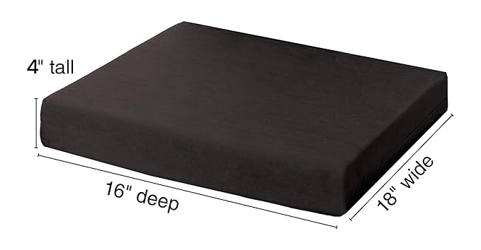 Essential Medical Supply Rehab 1 Foam Cushion - Extra Thick Seat Cushion for Office Chair, Wheelchair, and Car - Provides Additional Support and Pain Relief for Seniors - 18" x 16" x 4"