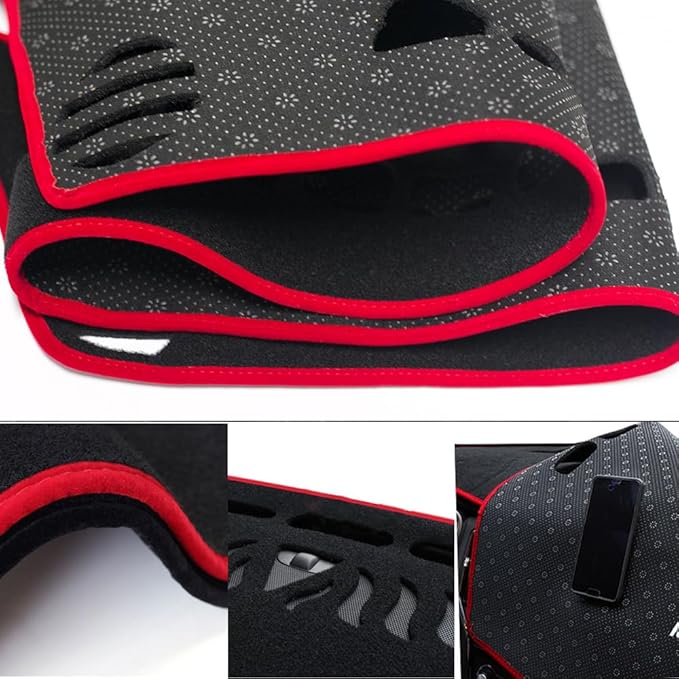 Dash Covers for Jeep-Cherokee 2022-2023,Polyester Car Dashboard Cover,Dash Board Protecter Cover,Interior Car Dash Board Covers Mat,Red