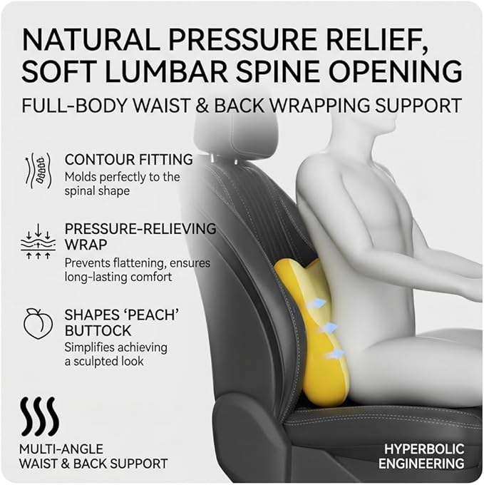 Car Headrest Pillow & Lumbar for Audi A6 1997-2024, Car Seat Neck Pillow Back Support, Breathable All-Season Automotive Seat Cushions, 2PCS,A Black