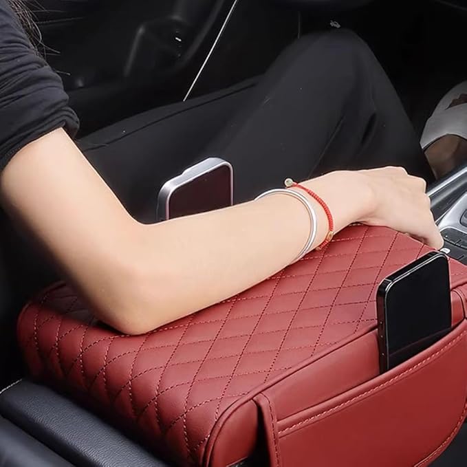 Car Armrest Pad for BMW X3 G01 F25 E83 2003-2019 2020 2021 2022 2023 2024 Leather Armrest Box Mat Center Console Cushion Pad Universal Armrest Seat Box Cover Protector,Black, normal