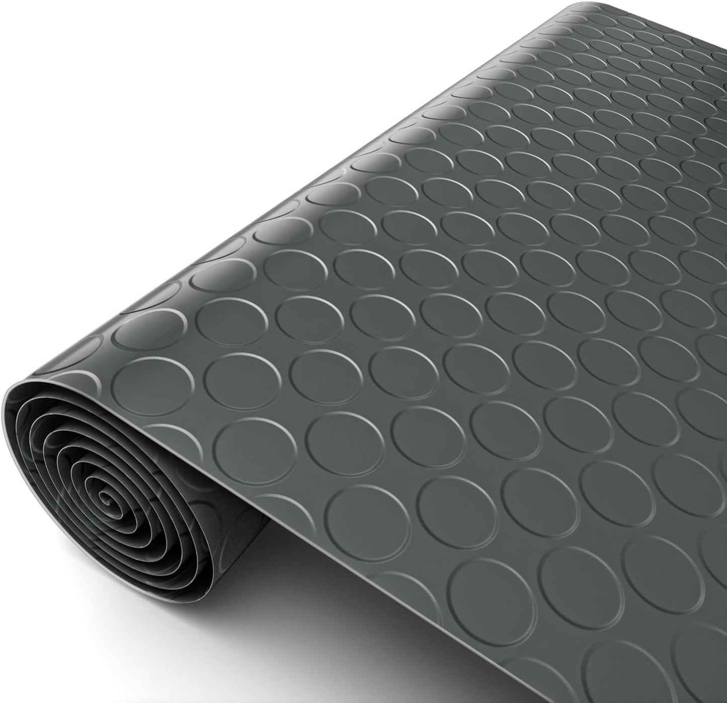 Premium Garage Floor Mat, Commercial Grade Heavy Duty Parking Mat for Garage Floor, Golf Cart Parking, Water/Stain Resistant Floor Runner (Grey Coin, 4 x 10 Feet)