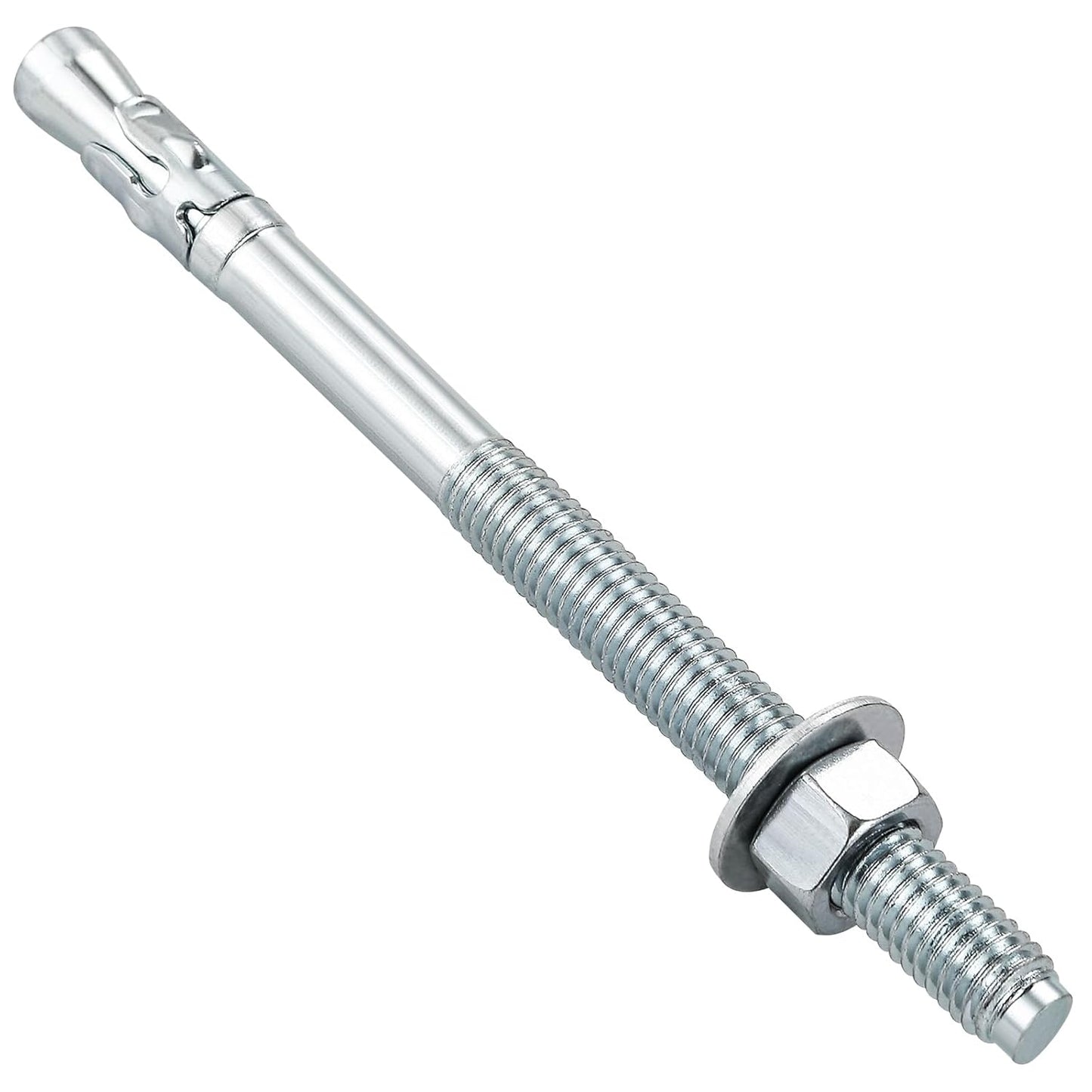 5/16x4" 10Pcs Inch Standard Fasteners for Heavy-Duty Zinc Wedge Anchors for Cement and Concrete